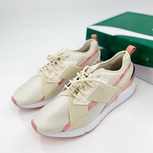puma black and rose gold sneakers
